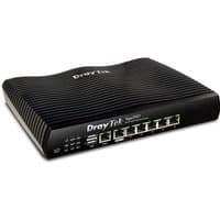 Black DrayTek Vigor 2927 wired router with Gigabit Ethernet ports and wave-like textured top surface.