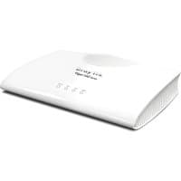 White DrayTek Vigor167 modem with curved edges, LED indicators, and ventilation on sides.