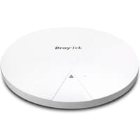 White DrayTek VigorAP 1062C Wi-Fi 6 AX6000 ceiling access point with sleek circular design and subtle LED indicator.