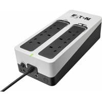 Black and white Eaton 3S550B UPS with 6 AC outlets and USB port, compact rectangular design.