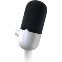 White Elgato Wave Neo table microphone with black foam windscreen and sleek minimalist design.