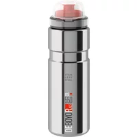 Silver Elite Deboyo Race stainless steel vacuum bottle, 550ml, with red cap and clear lid.