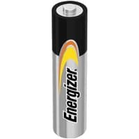 Silver Energizer Industrial AAA battery with black top and orange-yellow swoosh logo.