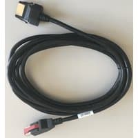 Black Epson USB cable 3.65 m with USB A connectors, coiled neatly with labeled tag.