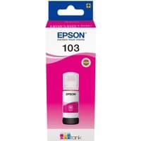 Epson C13T00S34A10 magenta printer ink refill in a white and pink box with a clear cap.