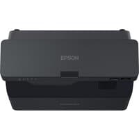 Black Epson EB-775F ultra short throw projector with sleek design, 3LCD technology, and 1080p resolution.