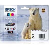 Epson Polar bear Multipack 4-colours 26 Claria Premium Ink with polar bear image on packaging