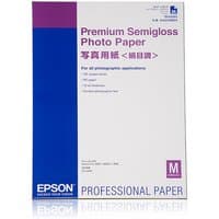 Epson Premium Semigloss Photo Paper, DIN A2, 250g/m², 25 Sheets, white packaging with blue and magenta accents
