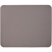 Silver Fellowes mouse pad with rounded corners and smooth surface.