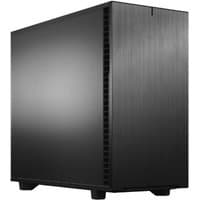 Black Fractal Design Define 7 Midi Tower with sleek brushed metal front panel and side ventilation.