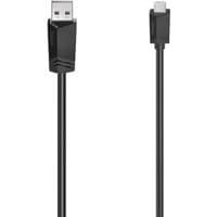 Black Hama USB 2.0 cable, 1.5m length, with Micro-USB A to USB A connectors, sleek design.