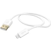 White Hama lightning cable 1.5 m with USB and lightning connectors, sleek design, durable build.