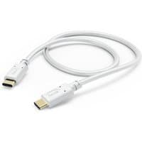 White Hama USB 2.0 cable, 1.5m length, USB-C connectors on both ends, sleek and flexible design.