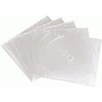 Transparent Hama CD Slim Empty Box pack of 10, each holding 1 disc, with clear plastic cases stacked together.