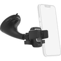Black Hama Easy Snap passive phone holder with suction cup and adjustable grip for smartphones.