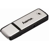 Black and silver Hama FlashPen "Fancy" USB 2.0 16GB flash drive with USB Type-A connector and logo on the casing.