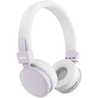 Lilac and white Hama wireless headset with cushioned ear cups, adjustable headband, and USB Type-C Bluetooth connectivity.