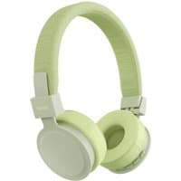 Green Hama Freedom Lit III wireless headset with cushioned ear pads, adjustable headband, and USB Type-C connectivity.
