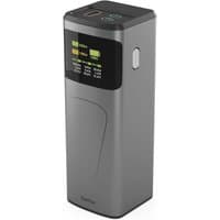 Grey Hama power bank, 24000 mAh, with digital display and USB ports on top.