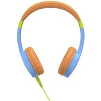 Blue and orange Hama Kids Guard wired headset with cushioned ear pads and adjustable headband.