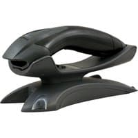 Black Honeywell Voyager 1202G handheld 1D laser barcode reader with ergonomic grip and sleek curved design.