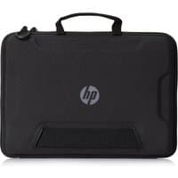 Black HP 11.6-inch Always On Case with handle, zipper closure, and HP logo on front.