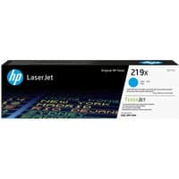 HP 219X High Yield Cyan LaserJet Toner Cartridge in black box with blue accents and HP logo.