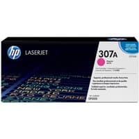Black HP 307A magenta LaserJet toner cartridge box with blue text and magenta circle on the front.