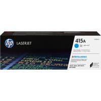 HP 415A Cyan LaserJet Toner Cartridge in black box with blue accents and HP logo on the left.