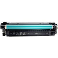 HP 508A Cyan LaserJet toner cartridge with black casing and visible cyan drum.