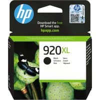 HP 920XL black ink cartridge in green and black box with HP logo and QR code.