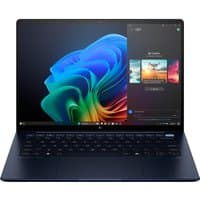 Sleek silver HP EliteBook Ultra G1i laptop, 14-inch display, black keyboard, Windows 11 Pro interface visible on screen.