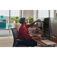 Black HP Poly Blackwire 3325 stereo headset with USB-C, 3.5mm plug, and USB-C/A adapter, padded ear cups, and adjustable headband.