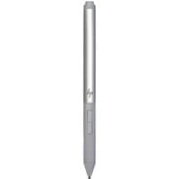 Silver HP Rechargeable Active Pen G3 with two side buttons and a fine tip, featuring HP logo near the top.