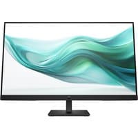 HP Series 3 Pro 27 inch FHD Monitor with slim black bezels, sleek stand, and vibrant display showing abstract green design.