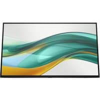 HP Series 5 Pro 23.8" FHD monitor, black frame, no stand, with vibrant abstract wave design on screen.