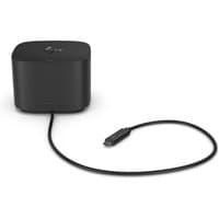 Black HP Thunderbolt Dock 120W G2 with rounded edges and attached USB-C cable.