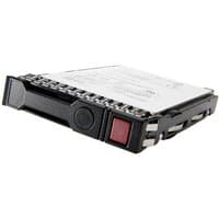 Black and silver HPE 2.4TB SAS HDD with red latch, compact SFF design, labeled top surface, and vented sides.