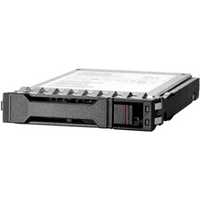 HPE 3.84TB SAS SSD with black casing, 2.5-inch size, basic carrier design, visible connectors on the front.