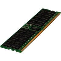 Green HPE 32GB DDR5 memory module with black chips and gold connectors, designed for high-performance computing.