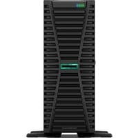 Black HPE ProLiant ML350 Gen11 server tower with vented front panel and HPE logo, standing on a flat base.