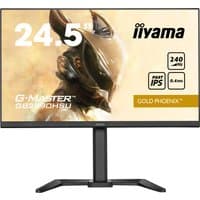 24.5" iiyama G-MASTER gaming monitor, slim bezel, black stand, FHD display with 240Hz and Gold Phoenix branding.