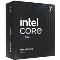 Intel Core Ultra 7 processor box, black with blue accents, large white text, and "Unlocked" label.