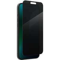 Black privacy screen protector for iPhone 16 Plus/15+, edge-to-edge coverage, anti-glare finish.