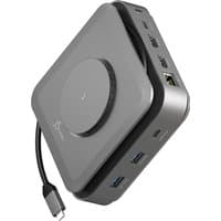 Space grey j5create USB-C dock with dual 4K HDMI ports, Ethernet, and multiple USB ports.