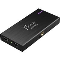 Black rectangular j5create JVA14-N 4K Game Capture Station with HDMI ports and purple accent.
