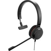 Black Jabra EVOLVE 30 II UC Mono headset with cushioned ear pad and adjustable boom microphone.