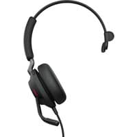 Black Jabra Evolve2 40 SE USB-C MS Mono headset with cushioned ear pad and adjustable boom microphone.