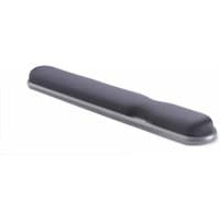 Black Kensington gel keyboard wrist rest with height adjustment and contoured design.