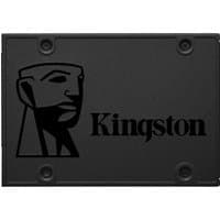 Black Kingston A400 240 GB 2.5" SSD with engraved logo and four corner screws.